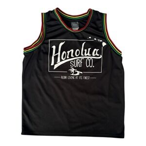 Vintage Honolua Surf Co. Jersey Mens Large Black Graphic Print Aloha Maui